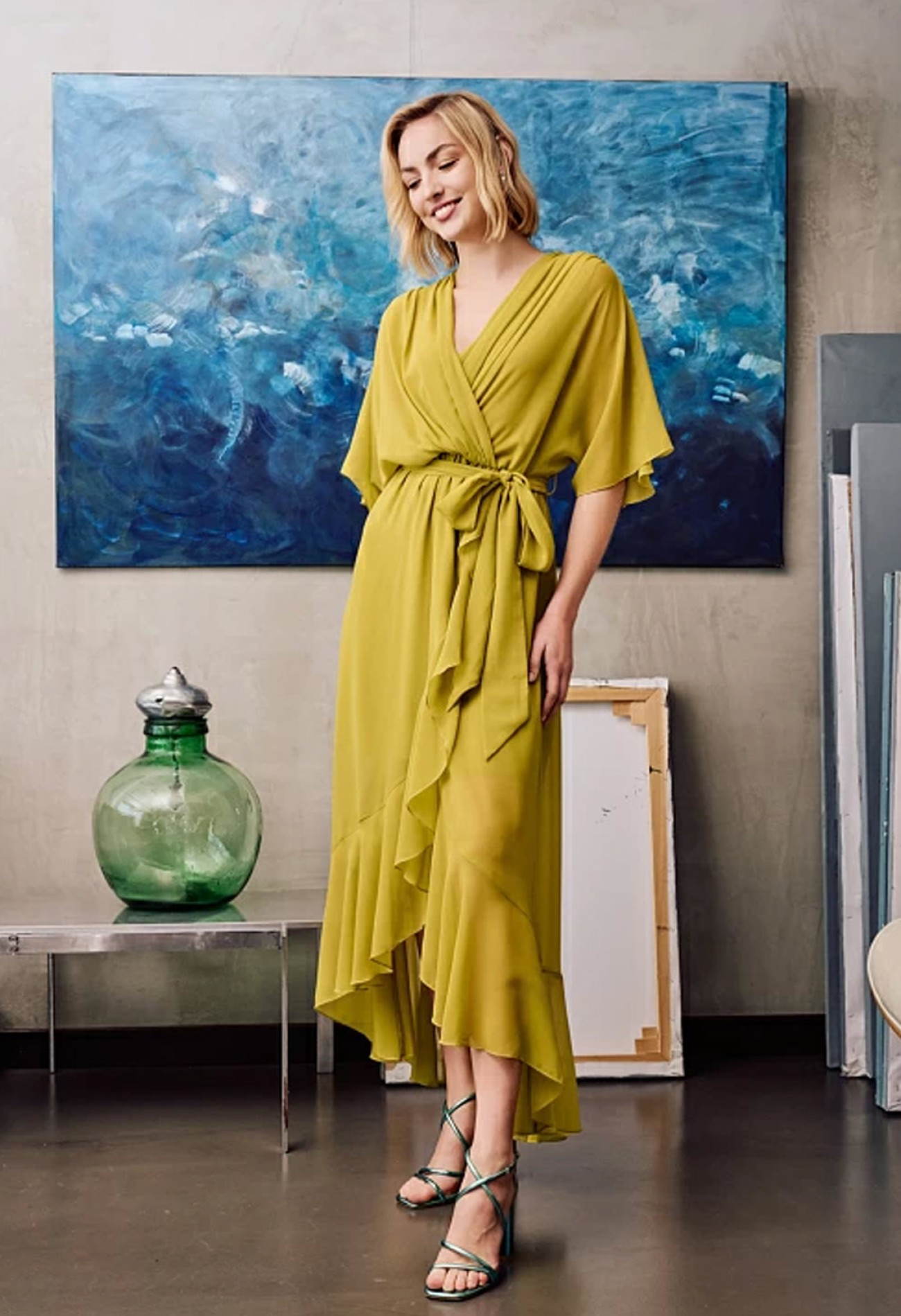 Φόρεμα maxi, κρουαζέ, ασύμμετρο Φόρεμα maxi, κρουαζέ, ασύμμετρο