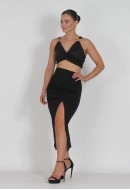 Σετ φούστα midi με crop top