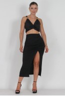 Σετ φούστα midi με crop top