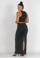 Σετ φούστα maxi με μπλούζα crop top