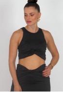 Σετ φούστα maxi με μπλούζα crop top