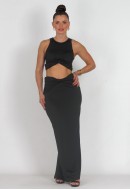 Σετ φούστα maxi με μπλούζα crop top