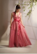 Φόρεμα maxi me glitter δίχτυ Φόρεμα maxi me glitter δίχτυ