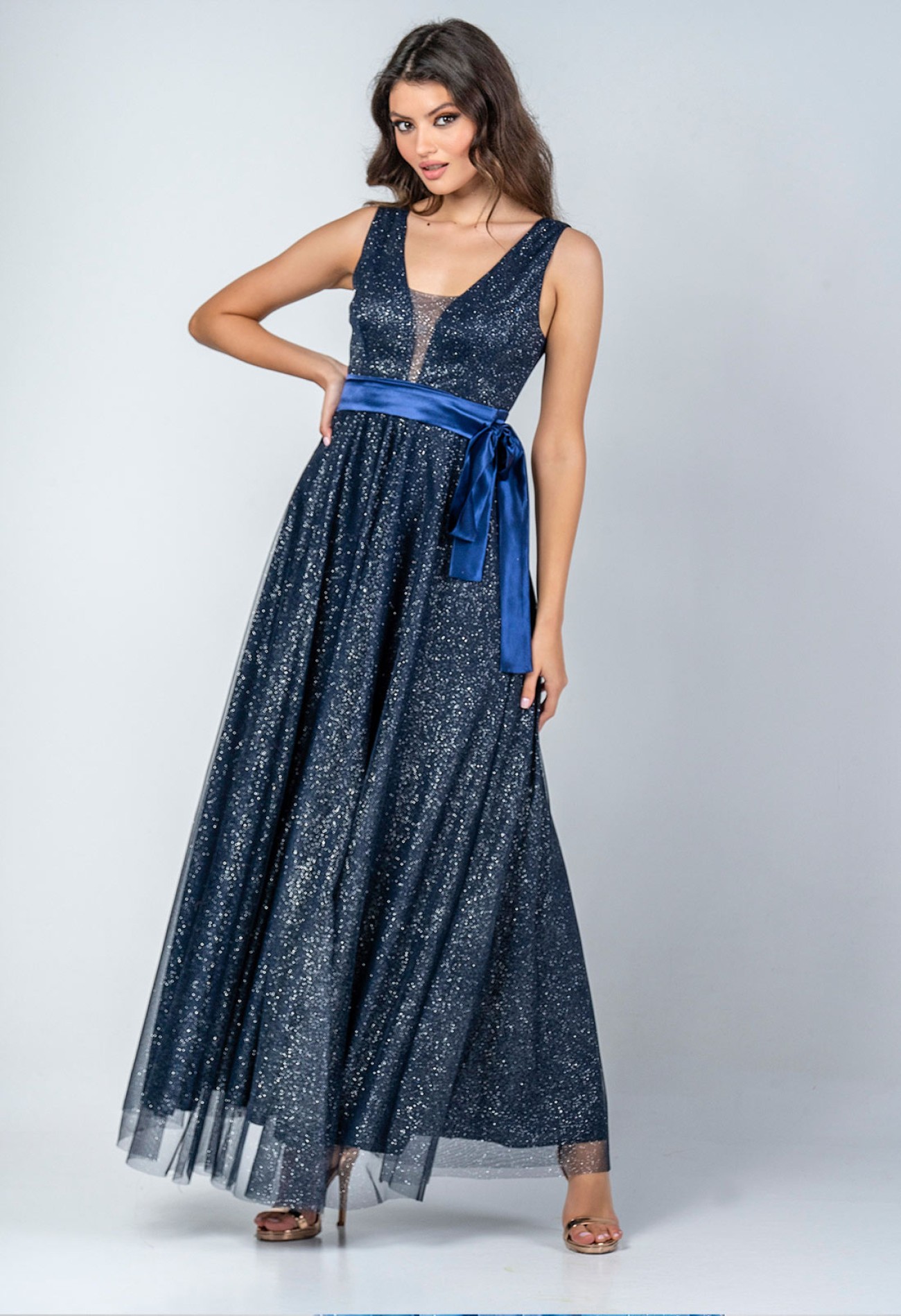 Φόρεμα maxi, τούλινο με glitter Φόρεμα maxi, τούλινο με glitter