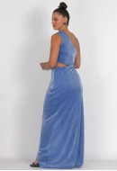 Φόρεμα maxi, cut-out με glitter 