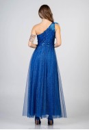 Φόρεμα maxi με glitter και πούπουλα Φόρεμα maxi με glitter και πούπουλα
