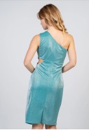 Φόρεμα midi, lurex με έναν ώμο και σχέδιο cut-out Φόρεμα midi, lurex με έναν ώμο και σχέδιο cut-out