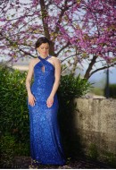 Φόρεμα maxi halter με παγιέτες