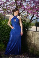 Φόρεμα maxi halter με παγιέτες