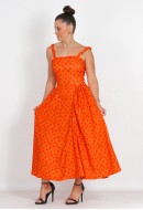 Φόρεμα midi με fruit print