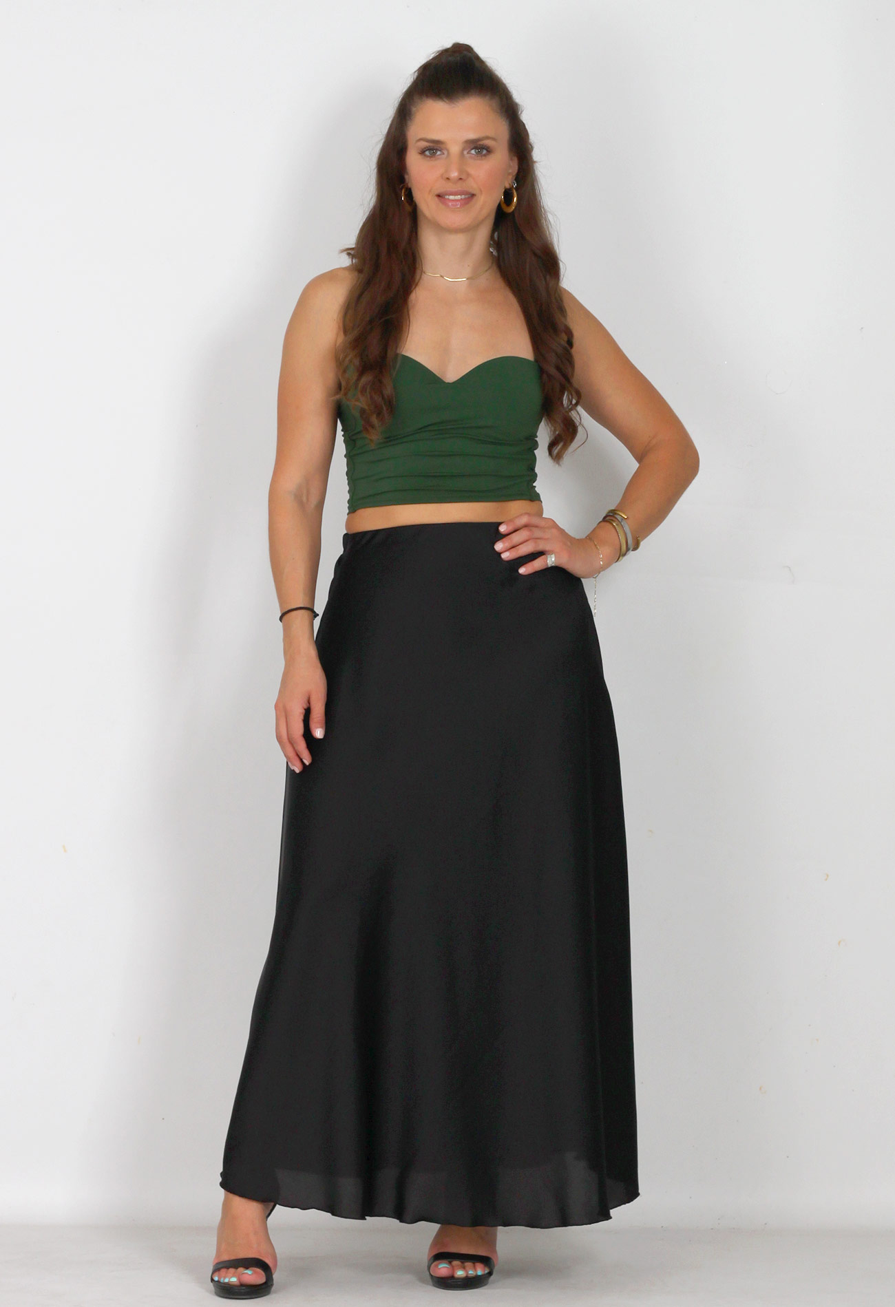 Μπλούζα crop top με λεπτές τιράντες