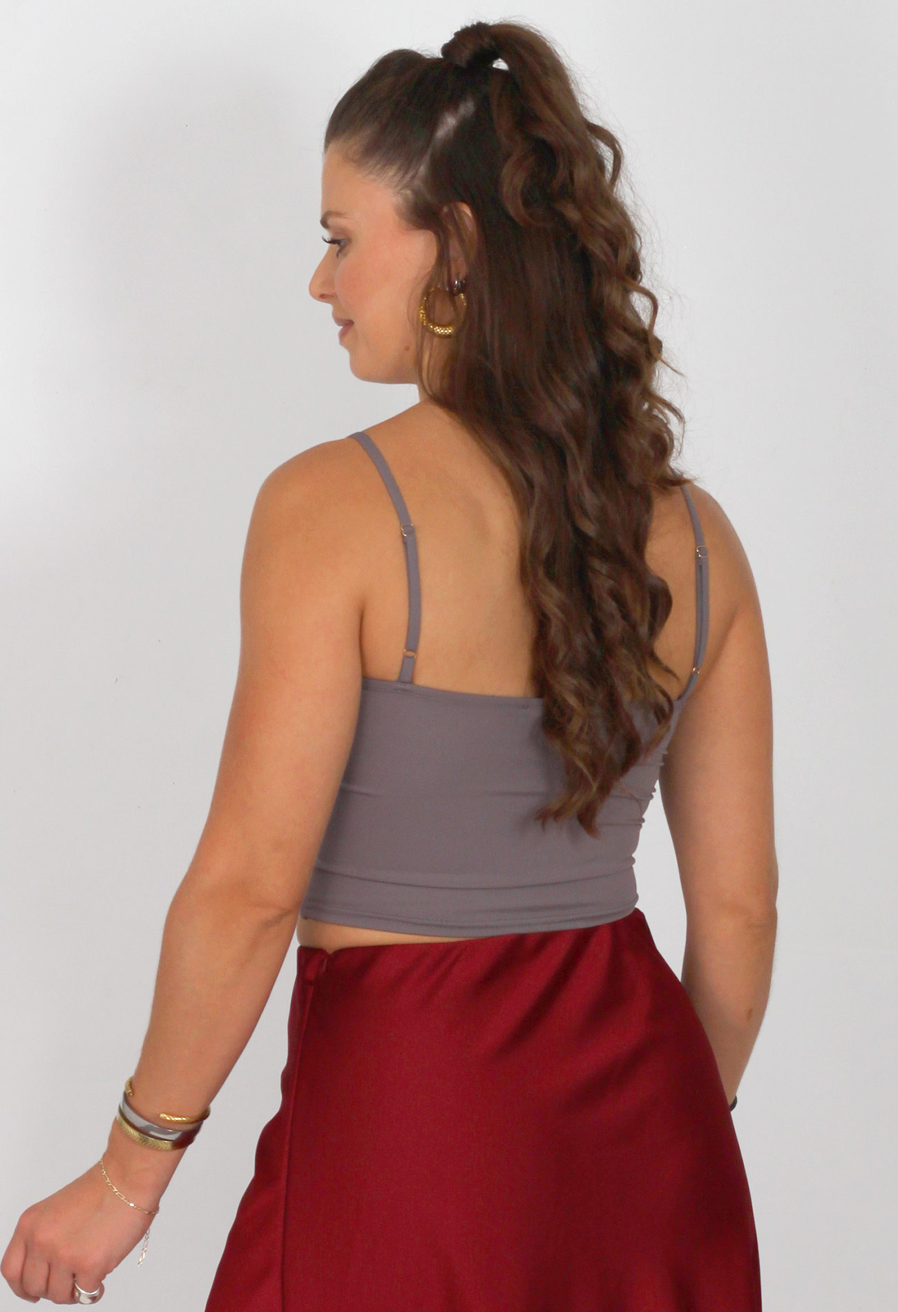 Μπλούζα crop top με λεπτές τιράντες