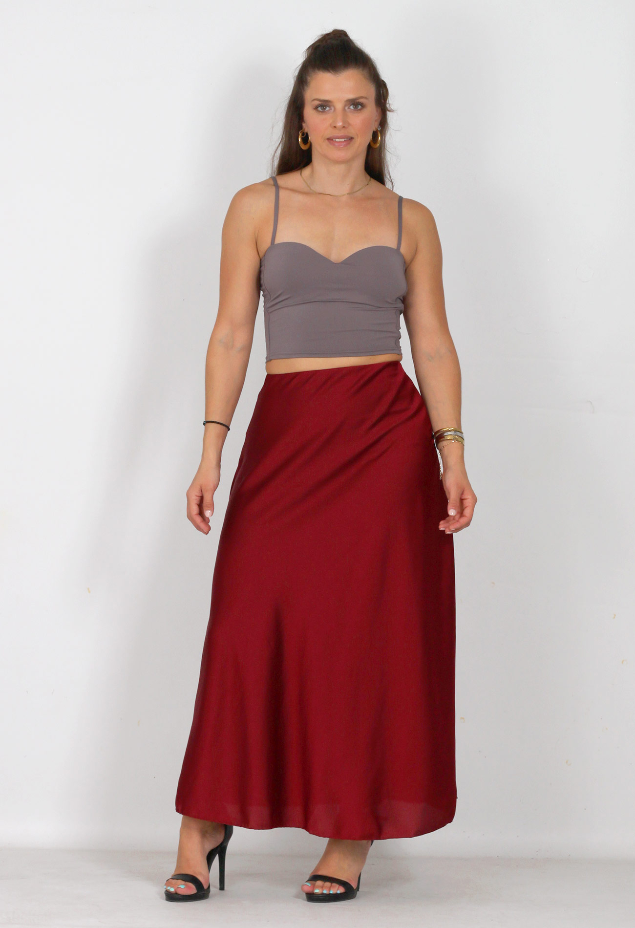 Μπλούζα crop top με λεπτές τιράντες