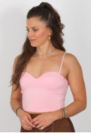 Μπλούζα crop top με λεπτές τιράντες