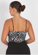 Μπλούζα crop top με λεπτές τιράντες