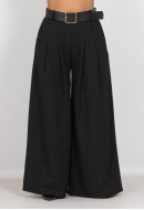 Παντελόνι super wide leg με πιέτες και ζώνη