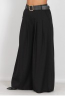 Παντελόνι super wide leg με πιέτες και ζώνη