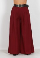 Παντελόνι super wide leg με πιέτες και ζώνη