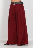 Παντελόνι super wide leg με πιέτες και ζώνη