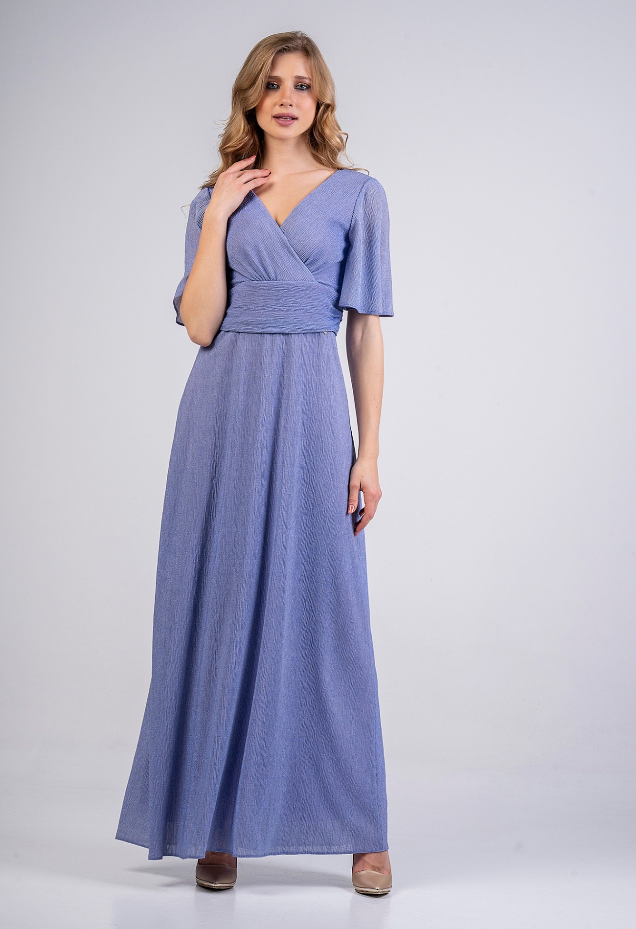 Φόρεμα maxi, lurex με μανίκι Φόρεμα maxi, lurex με μανίκι